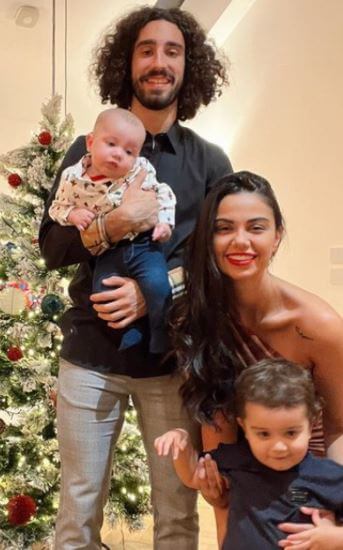 Claudia Rodriguez with her husband Marc Cucurella  and children